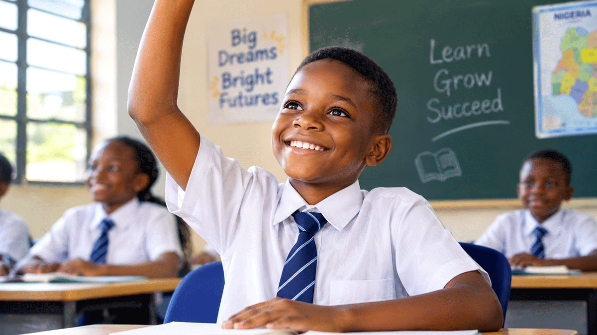 Children learning in a school environment